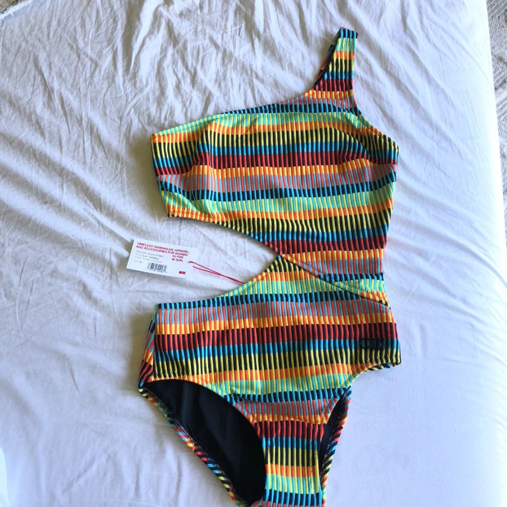 NWT Solid & Striped One Piece Swim "The Claudia"